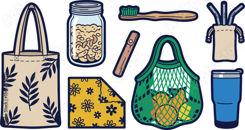 Sustainable Living Essentials a Collection of Eco friendly Reusable Items