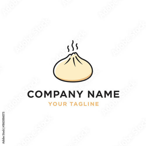 Steaming Dumpling Logo Design for Food Business.