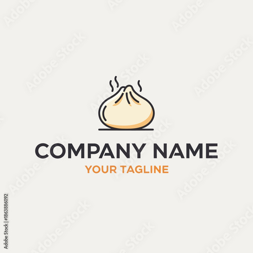 Steaming Hot Dumpling Logo Design for Food Business.