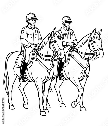 Mounted Police Officers on Patrol