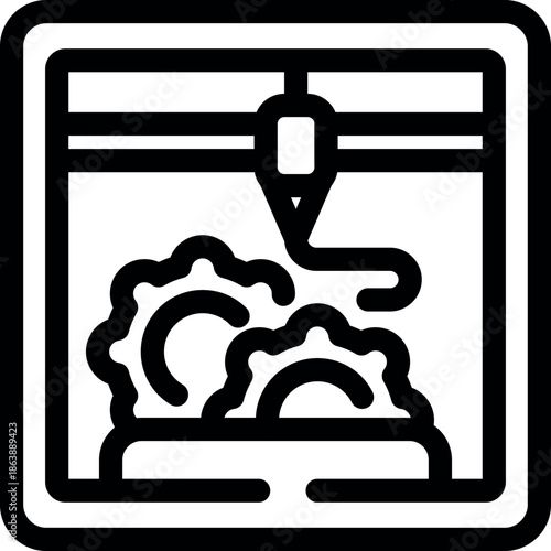 Modern 3d printer creating mechanical gears, showcasing innovative additive manufacturing technology for industrial production