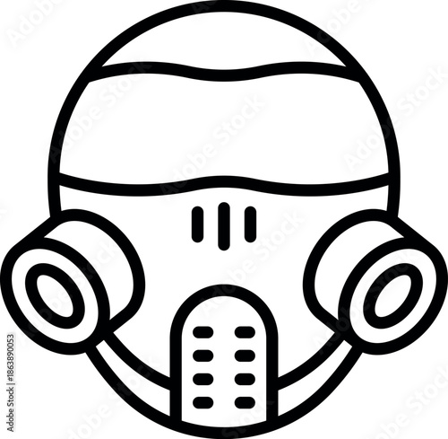 Protective face mask filtering harmful substances, ensuring safety in hazardous environments