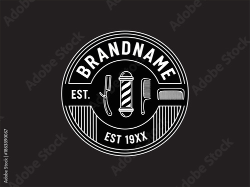 Vintage Barbershop Logo Design Elements.