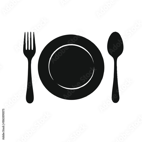 Dinner Plate Fork and Spoon Setting Icon
