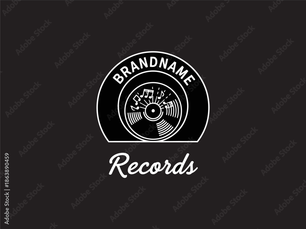 Fototapeta premium Vinyl Record Logo Design Template.