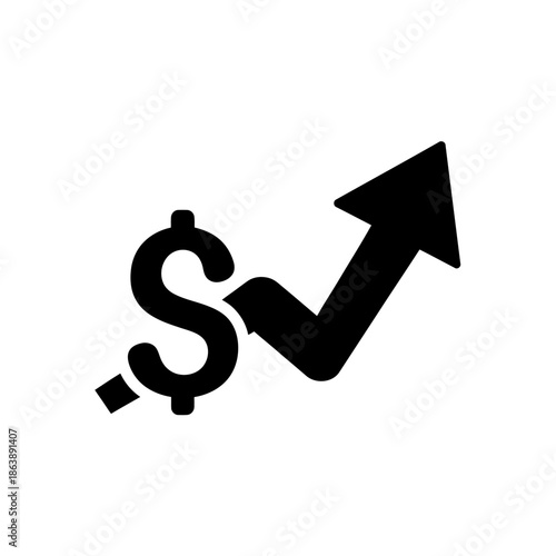 Business Growth and Investment Concept with Upward Graph and Dollar Sign