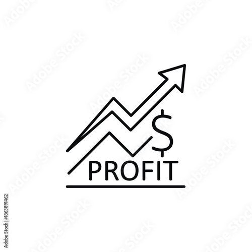 Business Growth and Profit Increase Concept with Graph and Arrow