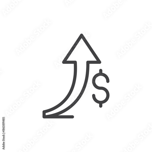 Business Growth and Profit Increase Concept with Upward Arrow Icon