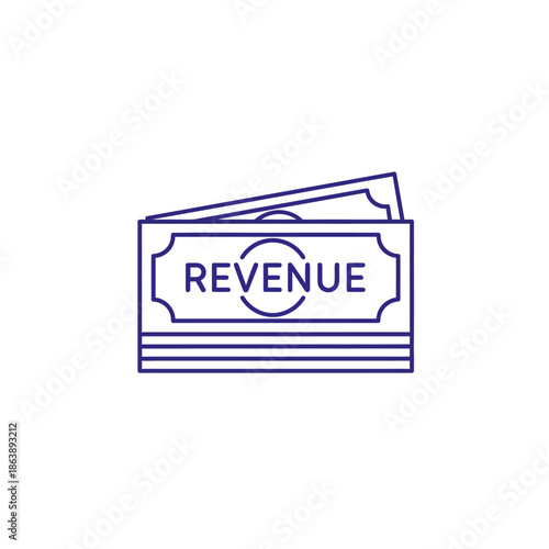 Financial Concept Illustration of Revenue with Money Bills and Payment Graphic