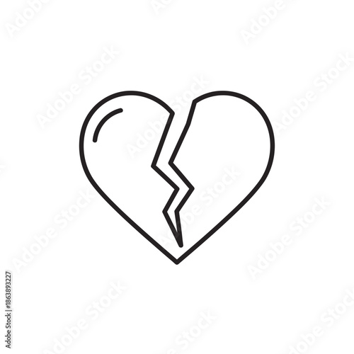 Digital Illustration of a Broken Heart Symbol for Emotional Healing and Support