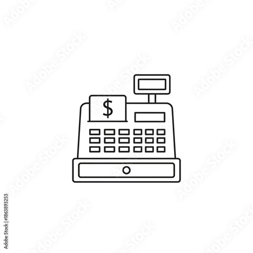 Digital Point of Sale Cash Register with Receipt and Payment Terminal for Retail