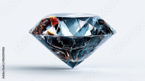Stunning diamond reflection isolated background high-quality image abstract art