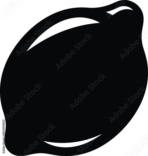 Black Avocado Silhouette isolated on transparent background AI Generative