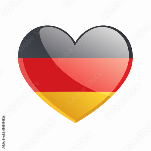 Free Download Heart-shaped symbol with German flag colors - GFXLoad
