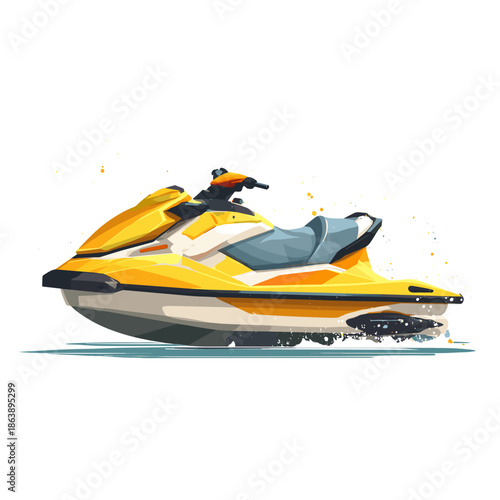 motor boat on white background vector illustration jet ski