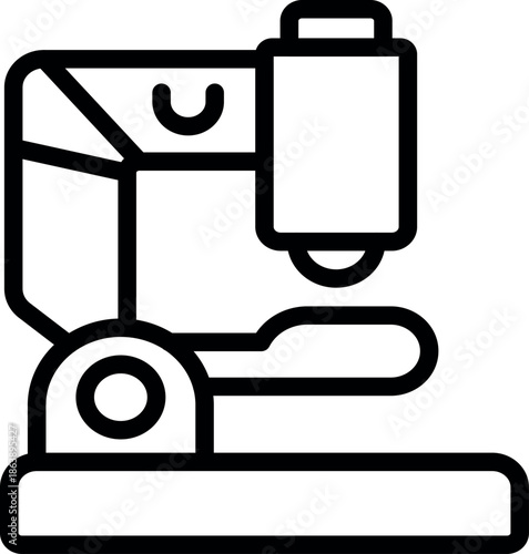 Sewing machine diligently stitching fabric, a timeless icon of crafting and fashion design, presented as a clean outline vector illustration
