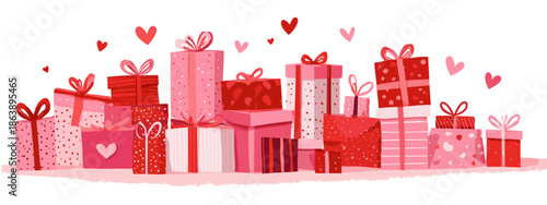 gift box with red ribbon and bow vector illustration isolated on white background 