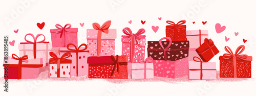 gift box with red ribbon and bow vector illustration isolated on white background 