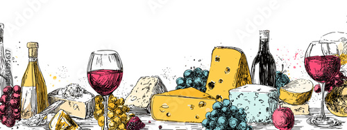 abstract background with wine glasses