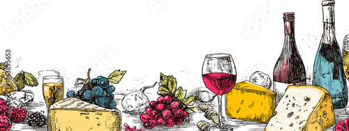 abstract background with wine glasses