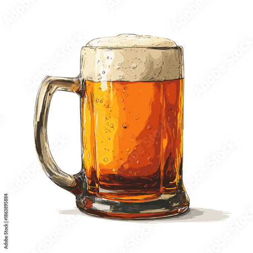 glass of beer isolated vecor illustration 