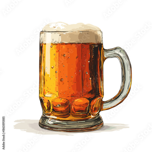 glass of beer isolated vecor illustration 