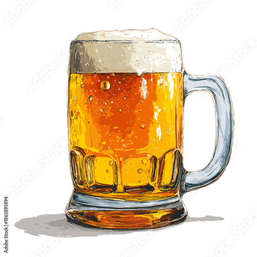 glass of beer isolated vecor illustration 