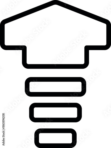 Minimalist vector illustration of a sales funnel, symbolizing the process of attracting and converting potential customers