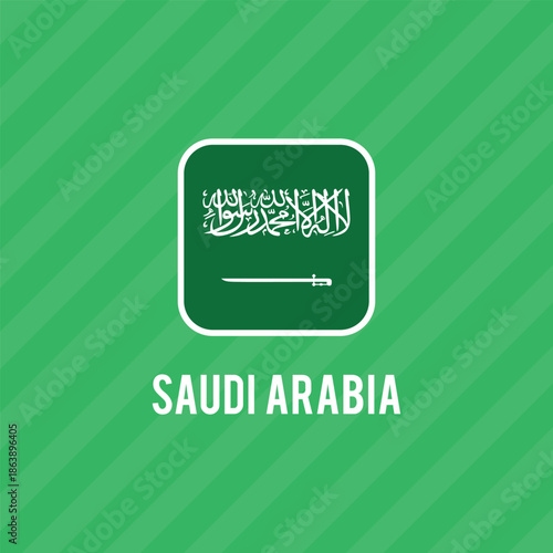 Saudi Arabia flag in official colors, dimensions and aspect ratio. Vector flag symbolizing national pride, identity, heritage, patriotism and authority