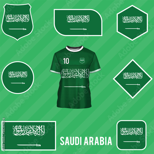 Saudi Arabia flag in official colors, dimensions and aspect ratio. Vector flag symbolizing national pride, identity, heritage, patriotism and authority