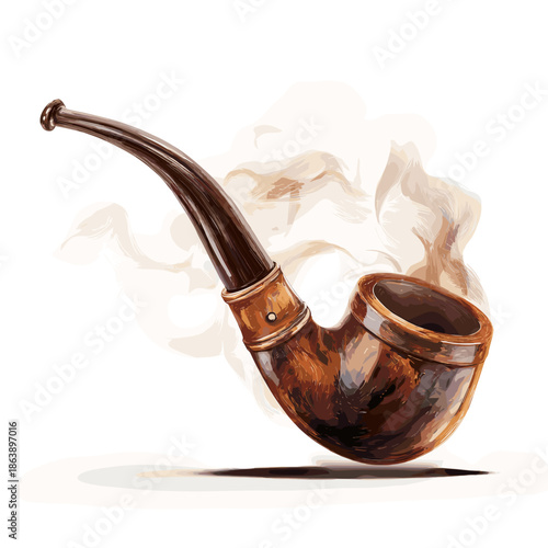 smoke pipe vintage vector illustartion 