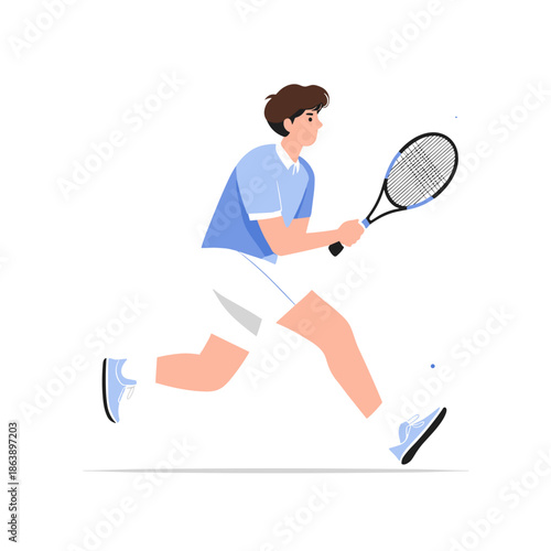 tennis player vector illustration isolated on white background 