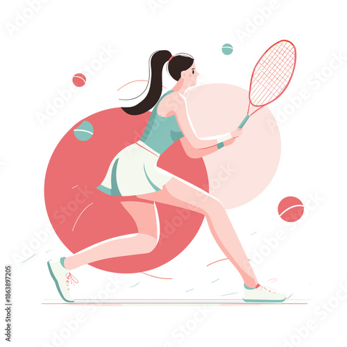 tennis player vector illustration isolated on white background 