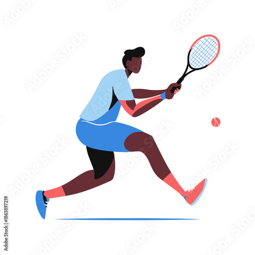 tennis player vector illustration isolated on white background 