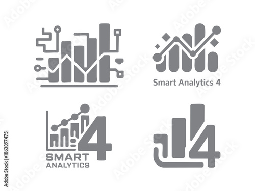 modern smart analytics and data visualization bar chart vector icon for business growth and financial analysis