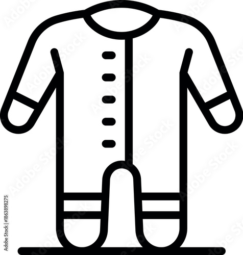 Sleepsuit with long sleeves and buttoned front opening lying on surface, perfect for newborn baby fashion and clothing