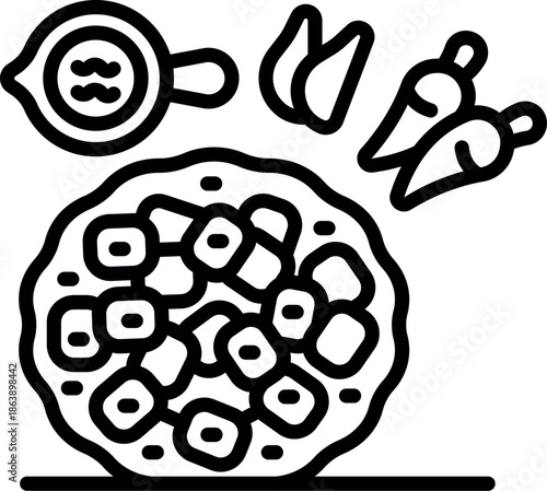 Preparing a flavorful shakshuka dish with eggs, tomatoes, peppers, and spices, representing middle eastern and north african cuisine