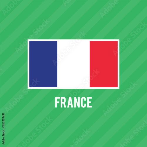 Flags of France. Flat element design. National Flag. White isolated background