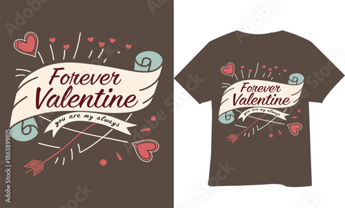 Valentine's Day T Shirt Typography Design
