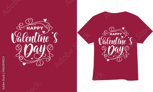 Valentine's Day T Shirt Typography Design
