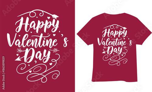 Valentine's Day T Shirt Typography Design

