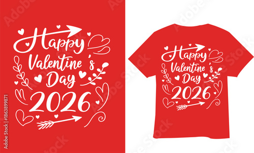 Valentine's Day T Shirt Typography Design
