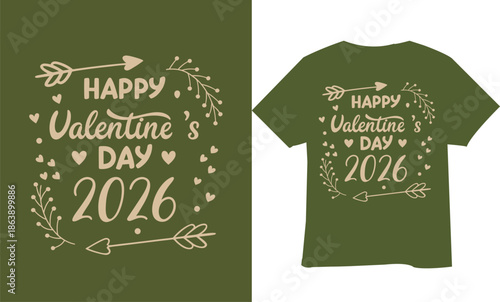 Valentine's Day T Shirt Typography Design
