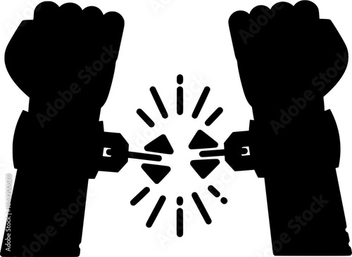 Empowering image depicting the act of breaking free from oppression and achieving liberty