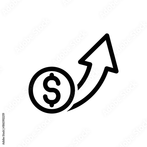 Financial Growth and Investment Opportunity Concept with Upward Arrow and Dollar Sign