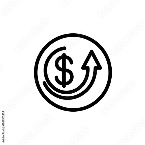 Financial Growth and Investment Success Icon for Business and Economy