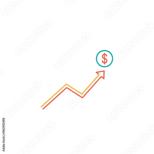 Financial Growth and Investment Success Illustration with Upward Trend Arrow