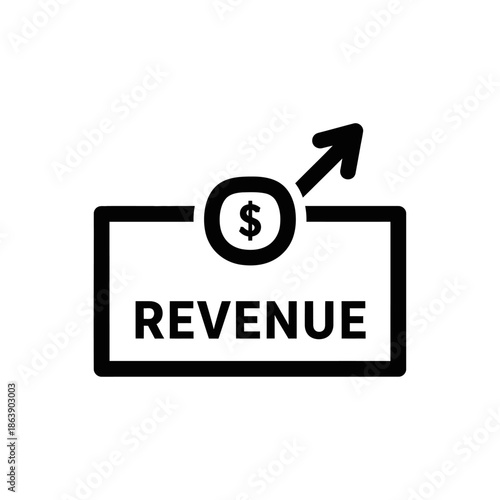 Financial Growth Concept Revenue with Upward Arrow and Dollar Sign
