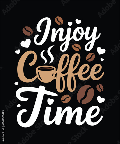 Stylish coffee typography t shirt design for daily coffee lovers and cafe lifestyle fans