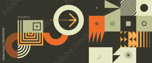 Abstract geometrical pattern. Mosaic. Vector illustration for poster art, cover, brochure, card, presentation, flyer or banner.